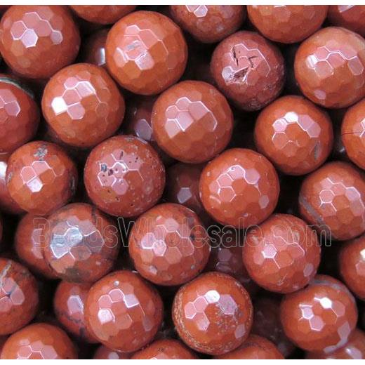 Red Jasper Beads, faceted round