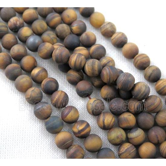 round matte Tiger Eye Stone Beads