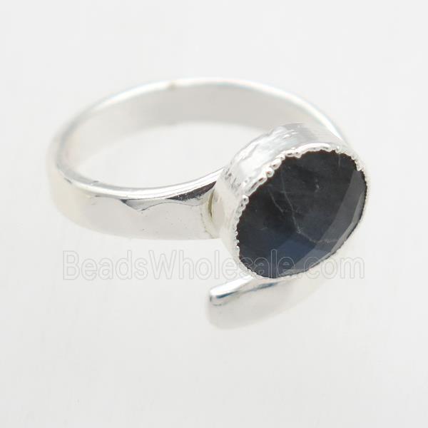Labradorite Rings, copper, platinum plated