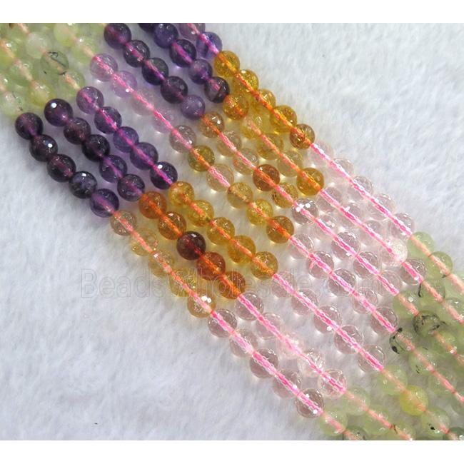 mixed gemstone beads, faceted round