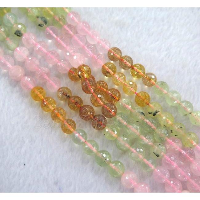 mixed gemstone beads, faceted round
