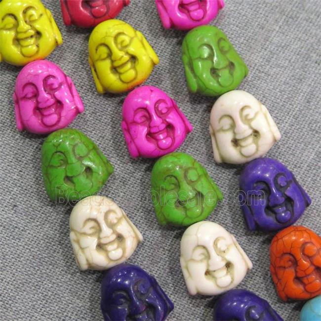 synthetic Turquoise buddha beads, mix color