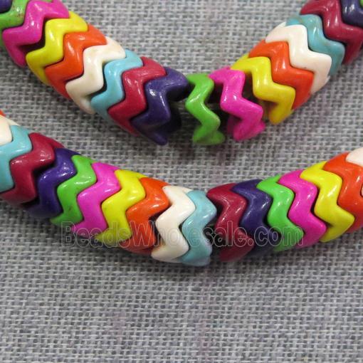 synthetic Turquoise wave beads, mix color