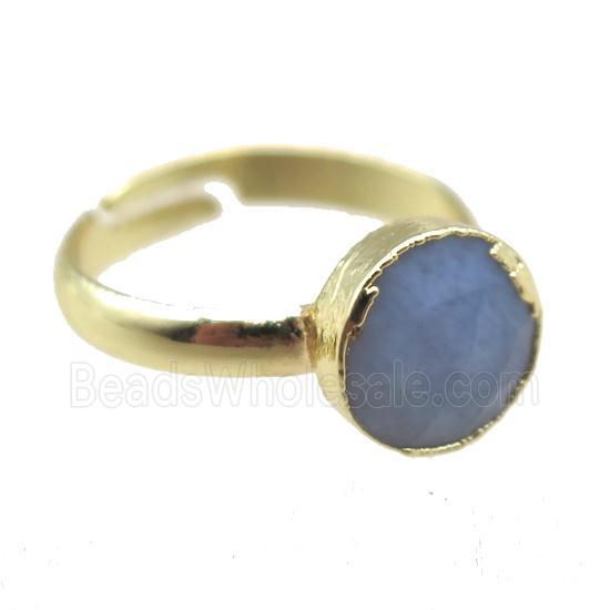 Blue Lace Agate Rings, gold plated