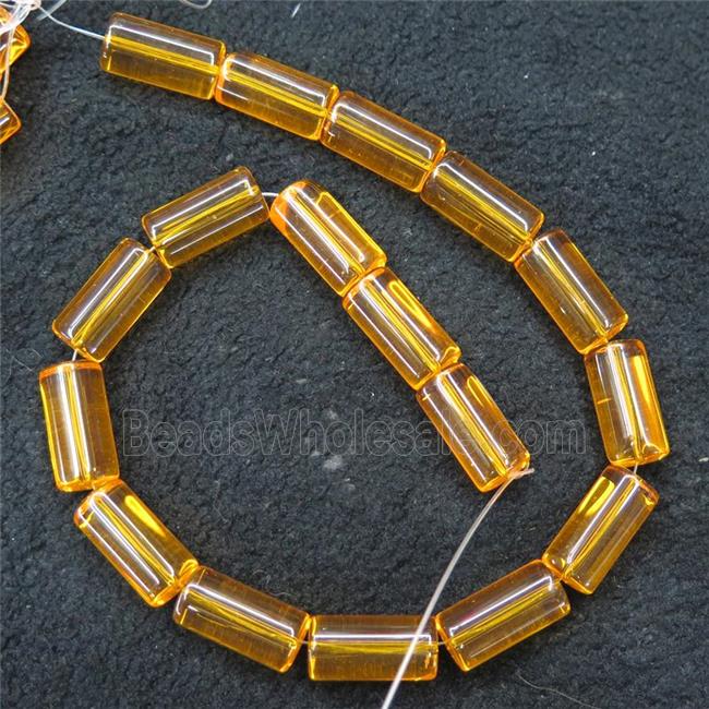 gold Crystal Glass tube beads