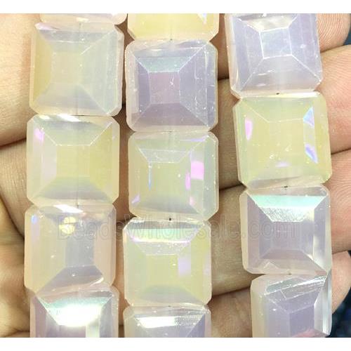 chinese crystal glass bead, faceted square