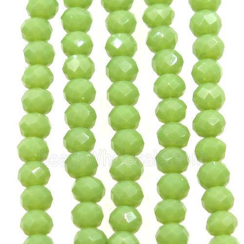 olive chinese crystal glass beads, faceted rondelle
