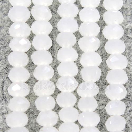 white chinese crystal glass beads, faceted rondelle