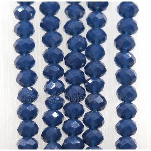 blue chinese crystal glass beads, faceted rondelle