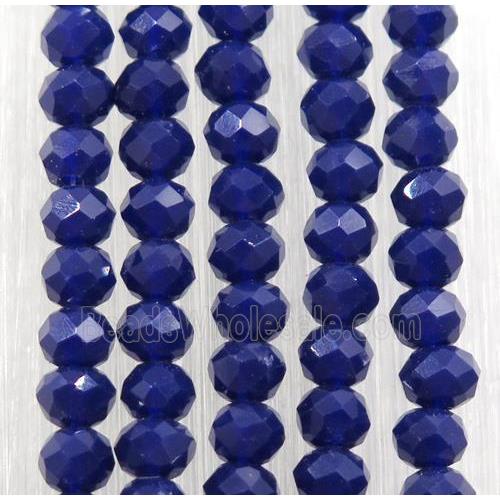 dark blue chinese crystal glass beads, faceted rondelle