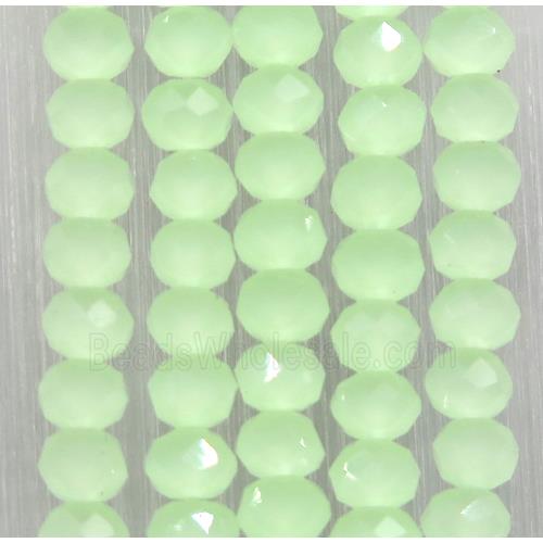 green chinese crystal glass beads, faceted rondelle