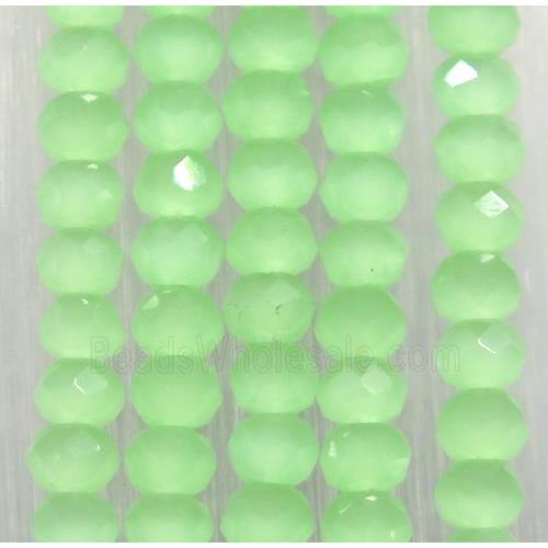 green chinese crystal glass beads, faceted rondelle