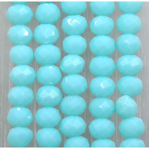 green chinese crystal glass beads, faceted rondelle