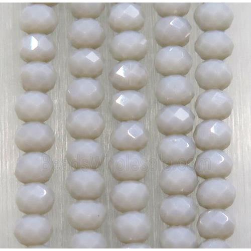 gray chinese crystal glass bead, faceted rondelle