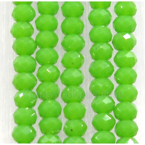 green chinese crystal glass beads, faceted rondelle