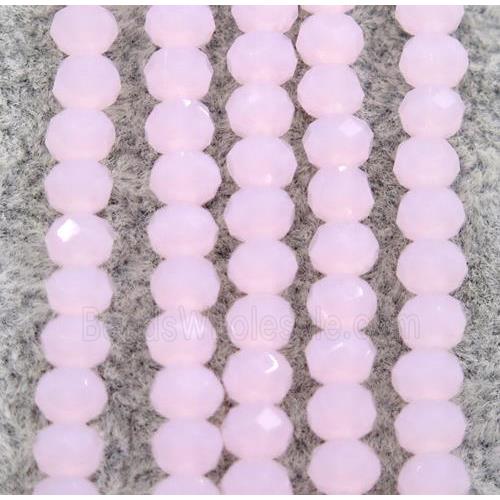 pink chinese crystal glass beads, faceted rondelle