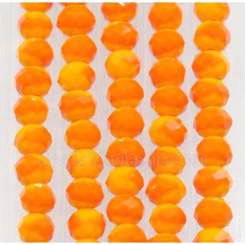 orange chinese crystal glass beads, faceted rondelle