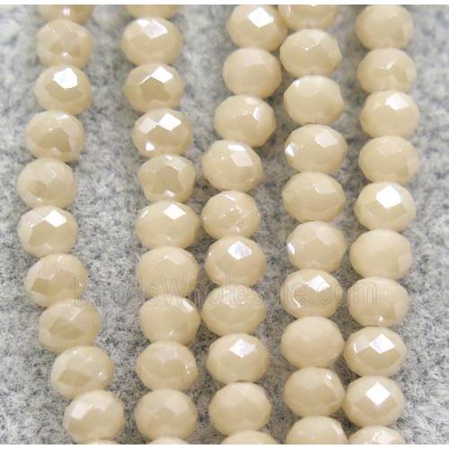 peach chinese crystal glass beads, faceted rondelle, AB-color electroplated