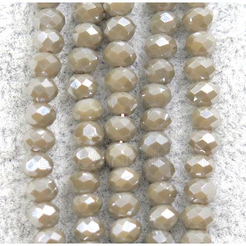 chinese crystal glass beads, faceted rondelle, AB-color electroplated