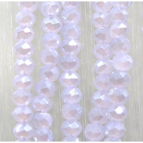 chinese crystal glass beads, faceted rondelle, AB-color electroplated