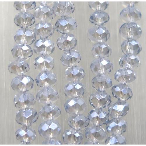 chinese crystal glass beads, faceted rondelle, AB-color electroplated