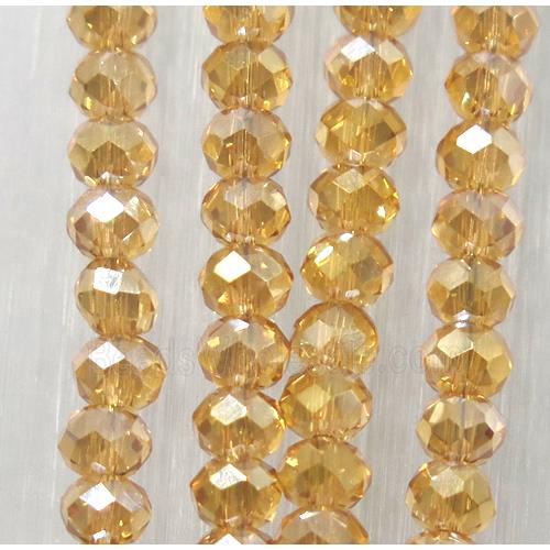 champagne chinese crystal glass beads, faceted rondelle