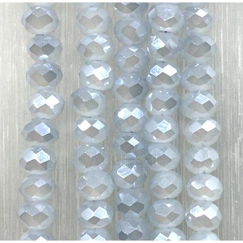 bluegray chinese crystal glass beads, faceted rondelle