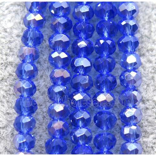 blue chinese crystal glass beads, faceted rondelle