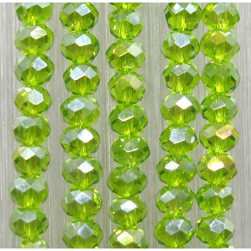 olive chinese crystal glass beads, faceted rondelle