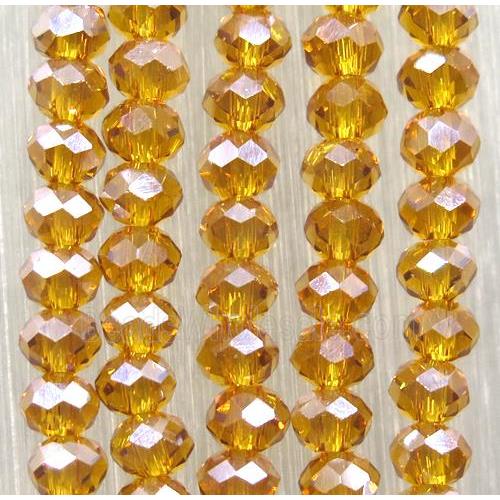 orange chinese crystal glass beads, faceted rondelle