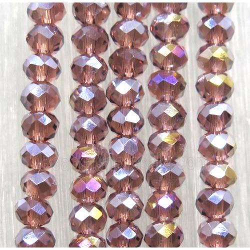 purple chinese crystal glass beads, faceted rondelle