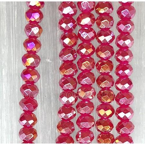 red chinese crystal glass beads, faceted rondelle