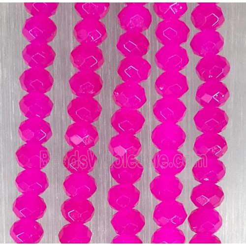 hotpink chinese crystal glass beads, faceted rondelle