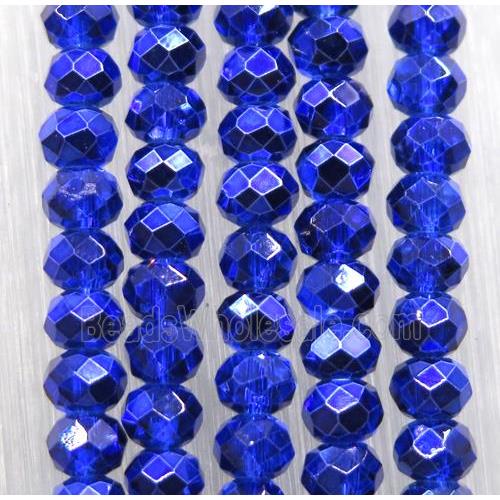 blue chinese crystal glass beads, faceted rondelle