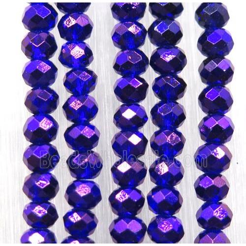 purple chinese crystal glass beads, faceted rondelle