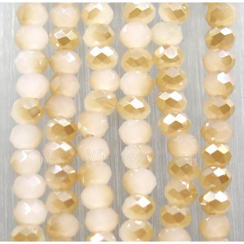 chinese Jadeite Glass beads, faceted rondelle