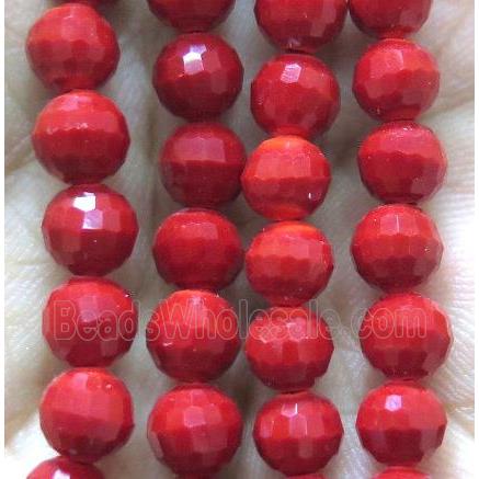 Chinese crystal glass bead, faceted round