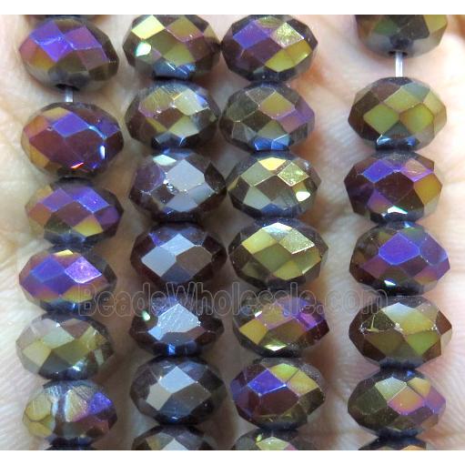 Chinese crystal glass bead, faceted rondelle