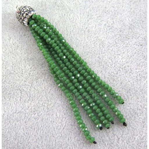 handmade tassel pendant with chinese crystal glass bead