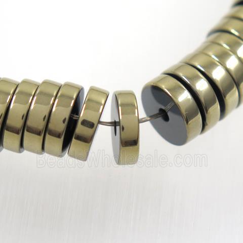 lt.golden Hematite heishi beads