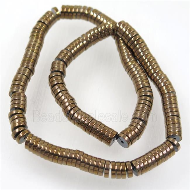 bronze Hematite heishi beads