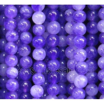 tiny round agate beads, purple dye