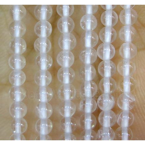 tiny clear quartz beads, round
