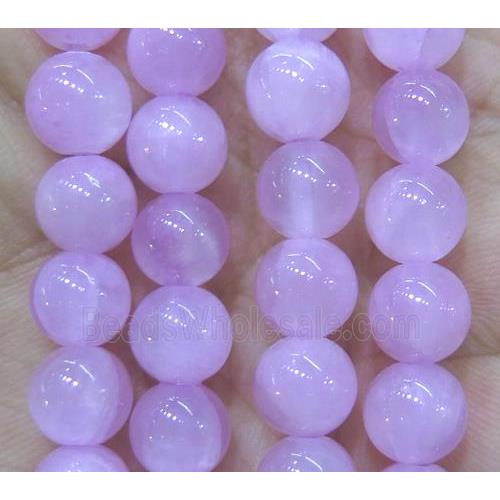 jade bead, round, stabile, lt.purple