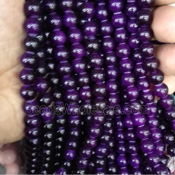 dark-purple jade bead, round, stabile