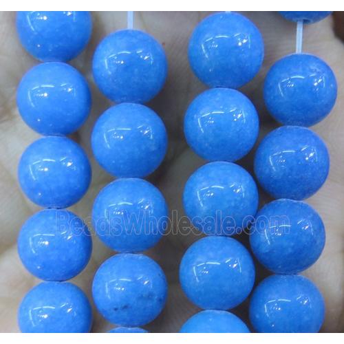 blue jade bead, round, stabile