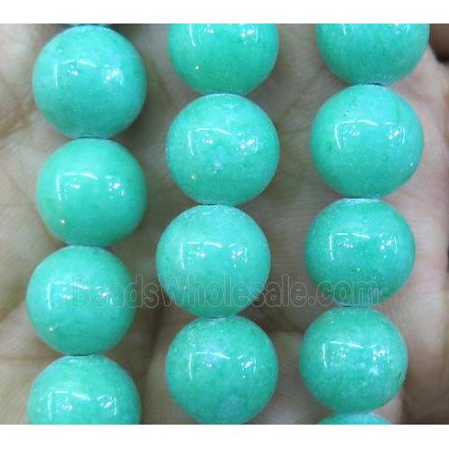 green jade bead, round, stabile