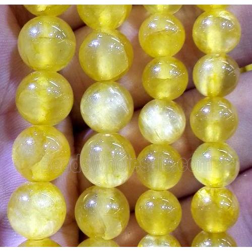round jade beads, dye gold