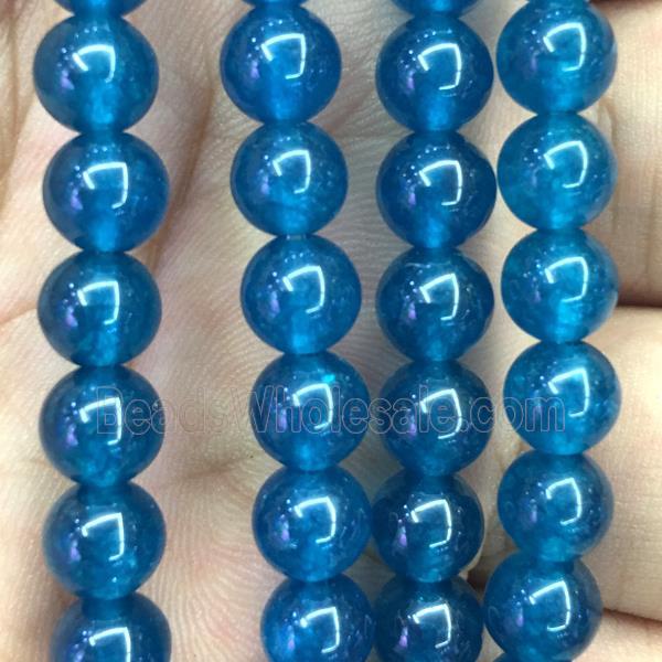 blue Malaysia Jade beads, round