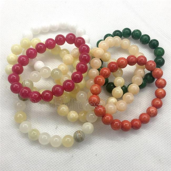 Stretch Jade bracelet, dye